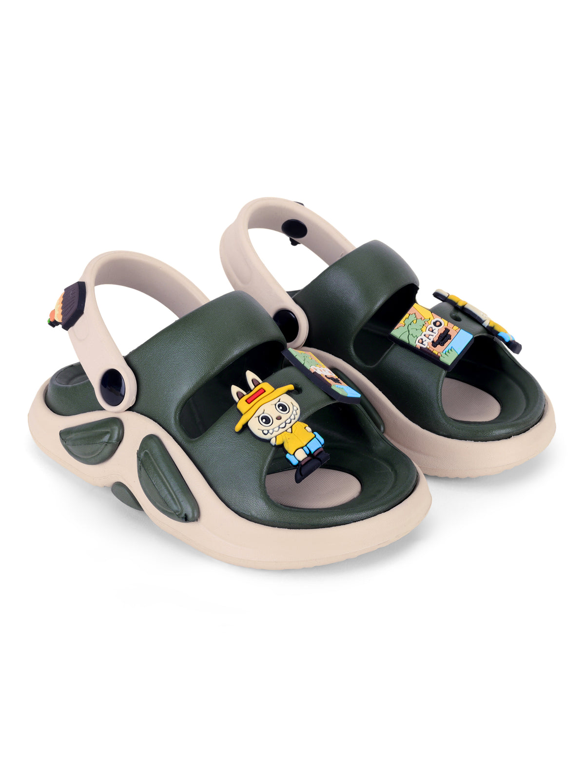Bloom Buddy Sandal-Beige & Green