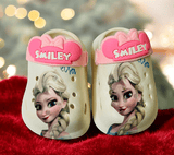 Cream Premium Eva Little Elsa Clogs For Kids