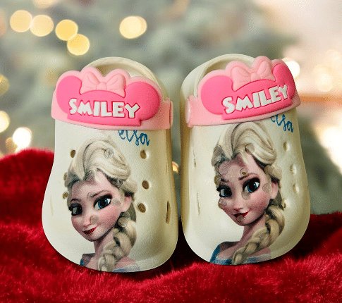 Cream Premium Eva Little Elsa Clogs For Kids