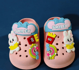 Pink Premium Eva Little Bunny Smiley Day Clogs For Kids