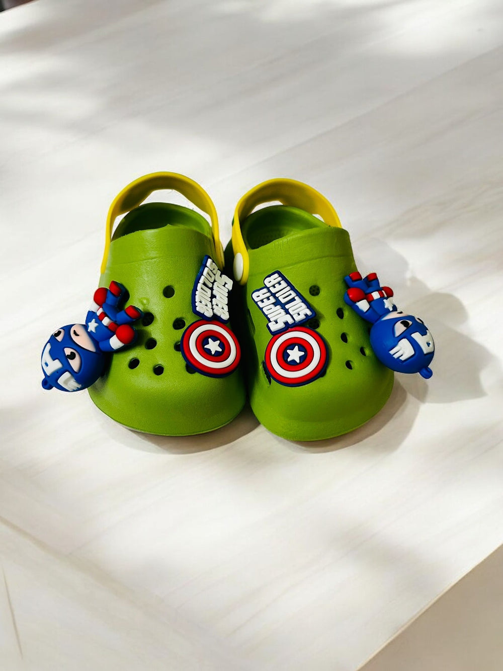 Green Premium Eva Mr America Super Soldier Clogs For Kids