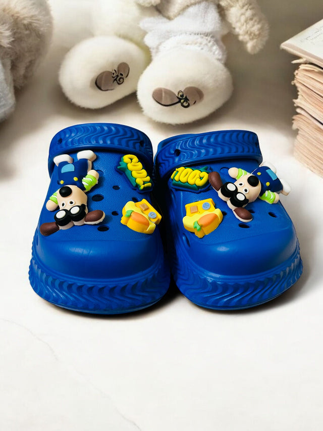 Blue Premium Eva Goofy World Clogs For Kids