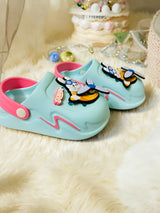 Aqua Blue Premium Eva Little Flying Jatt Clogs For Kids