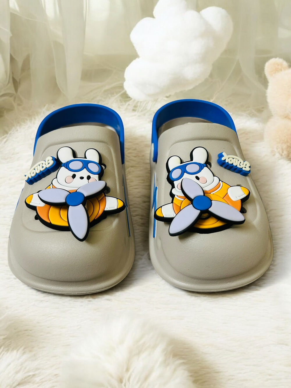 Smoke Mud Premium Eva Little Flying Jatt Clogs For Kids