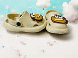 Cream Premium Eva Little Croc Face Clogs For Kids
