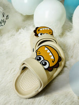 Cream Premium Eva Little Croc Face Clogs For Kids