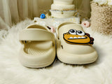 Cream Premium Eva Little Croc Face Clogs For Kids