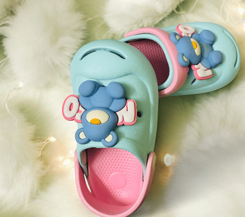 Aqua Blue Premium Eva Cute Teddy Clogs For Kids
