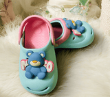 Aqua Blue Premium Eva Cute Teddy Clogs For Kids