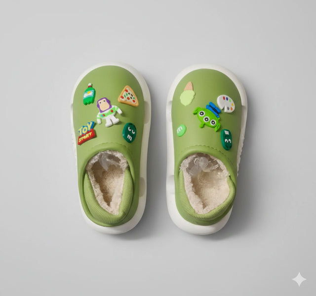Green Premium Eva Winter Clogs For Kids