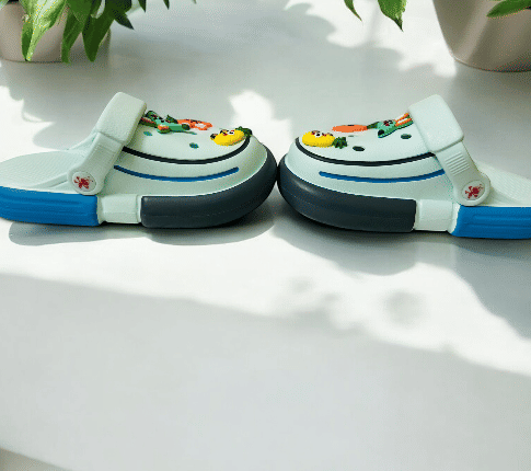 Aqua Blue Premium Eva Fruits Story Clogs For Kids