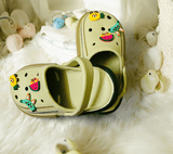 Olive Green Premium Eva Fruits Story Clogs For Kids