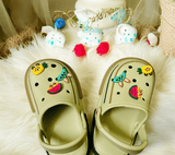Olive Green Premium Eva Fruits Story Clogs For Kids