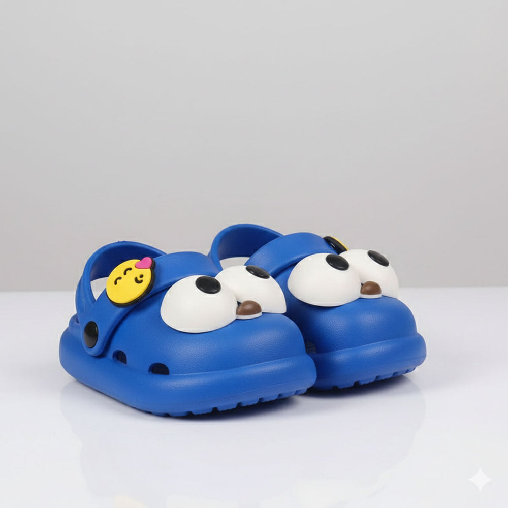 Blue Premium Eva Happy Big Eye Little Nose Clogs For Kids