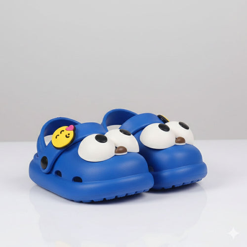 Blue Premium Eva Happy Big Eye Little Nose Clogs For Kids