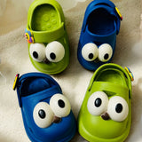 Blue Premium Eva Happy Big Eye Little Nose Clogs For Kids