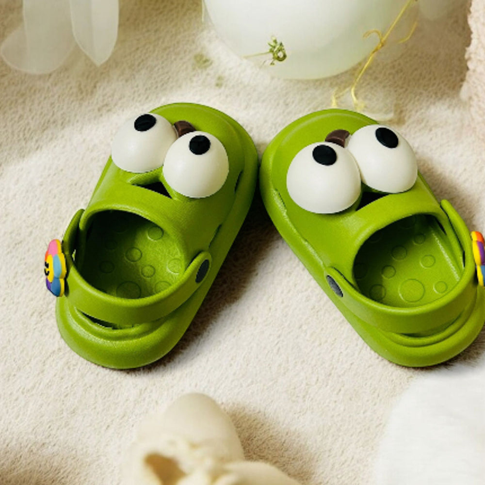 Green Eva Happy Big Eye Little Nose Clogs For Kids