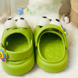 Green Eva Happy Big Eye Little Nose Clogs For Kids