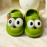 Green Eva Happy Big Eye Little Nose Clogs For Kids