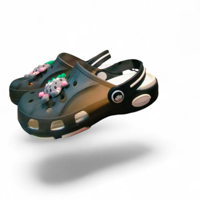 Black Premium Eva Little Illuminating Clogs For Kids